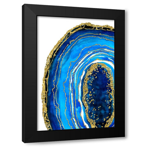 Cobalt blue geode Black Modern Wood Framed Art Print by Blursbyai, Rosana Laiz