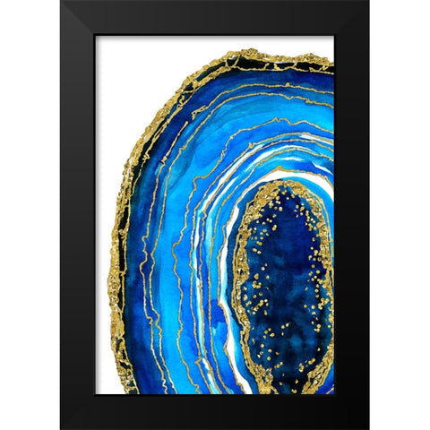 Cobalt blue geode Black Modern Wood Framed Art Print by Blursbyai, Rosana Laiz