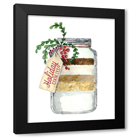 Holiday cookies in a jar Black Modern Wood Framed Art Print by Laiz Blursbyai, Rosana