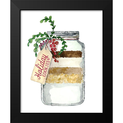 Holiday cookies in a jar Black Modern Wood Framed Art Print by Laiz Blursbyai, Rosana