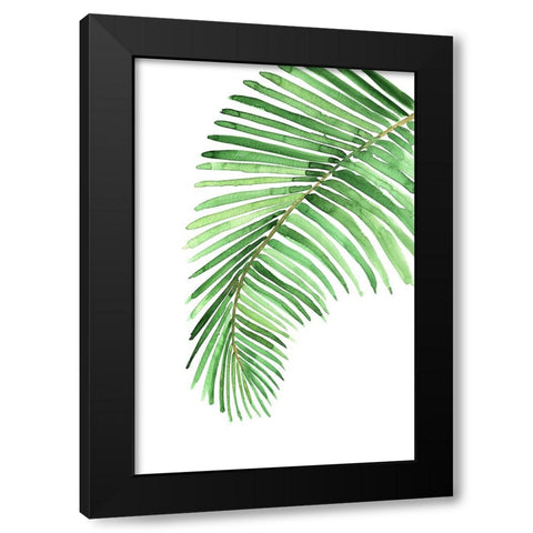 Palm leaf in loose watercolor Black Modern Wood Framed Art Print by Laiz Blursbyai, Rosana