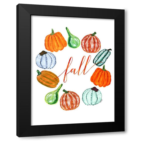Fall pumkins Black Modern Wood Framed Art Print with Double Matting by Laiz Blursbyai, Rosana