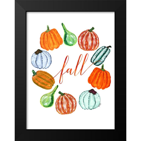 Fall pumkins Black Modern Wood Framed Art Print by Laiz Blursbyai, Rosana