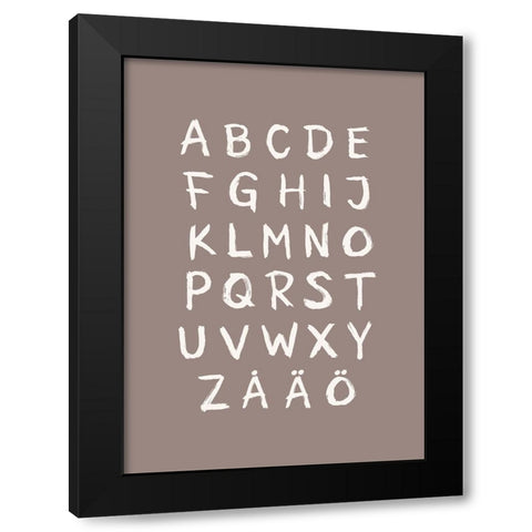 ABC Toothy Brun Black Modern Wood Framed Art Print by Eleonora, Aminah
