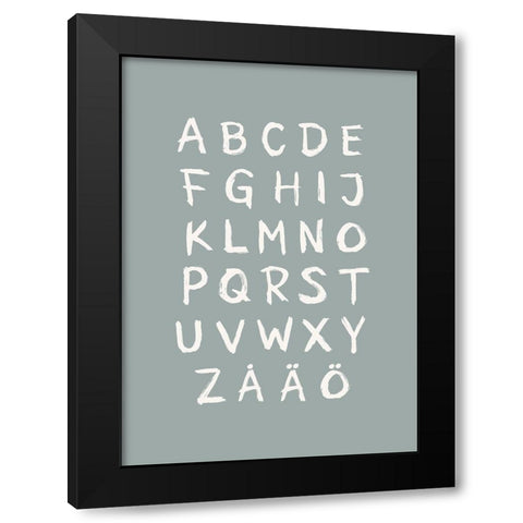 ABC Toothy GrApn Black Modern Wood Framed Art Print by Eleonora, Aminah
