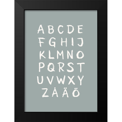 ABC Toothy GrApn Black Modern Wood Framed Art Print by Eleonora, Aminah