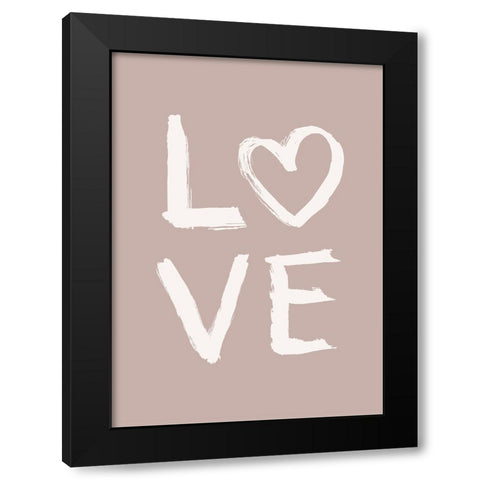 LOVE Toothy Pink Black Modern Wood Framed Art Print by Eleonora, Aminah
