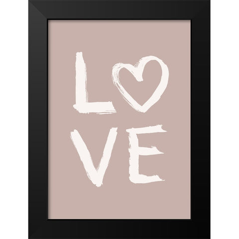 LOVE Toothy Pink Black Modern Wood Framed Art Print by Eleonora, Aminah