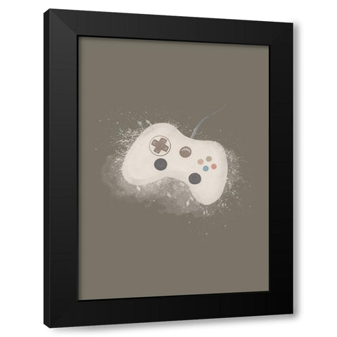 Gamer Splash Neutral Black Modern Wood Framed Art Print by Eleonora, Aminah