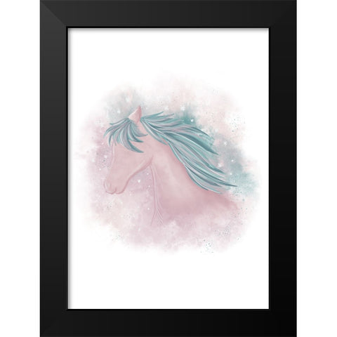 Dreamy Horse Black Modern Wood Framed Art Print by Eleonora, Aminah