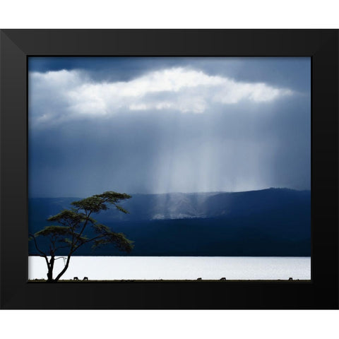 Clouds Over Lake Naivasha Black Modern Wood Framed Art Print by Flour, Piet