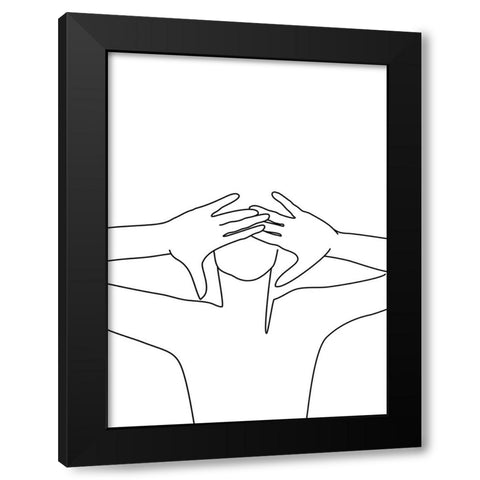 Palila Black Modern Wood Framed Art Print by Laiz Blursbyai, Rosana