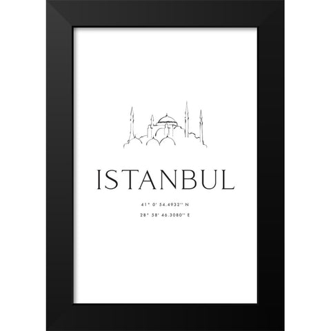 Istanbul coordinates Black Modern Wood Framed Art Print by Laiz Blursbyai, Rosana