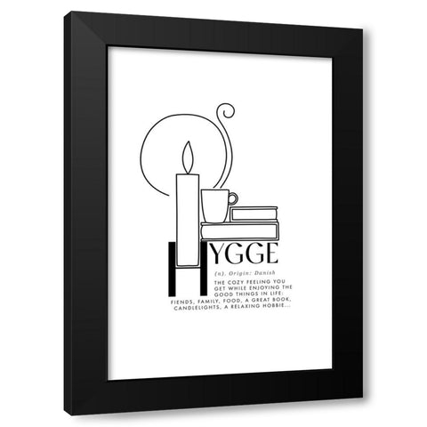 Illustrated hygge definition Black Modern Wood Framed Art Print with Double Matting by Laiz Blursbyai, Rosana