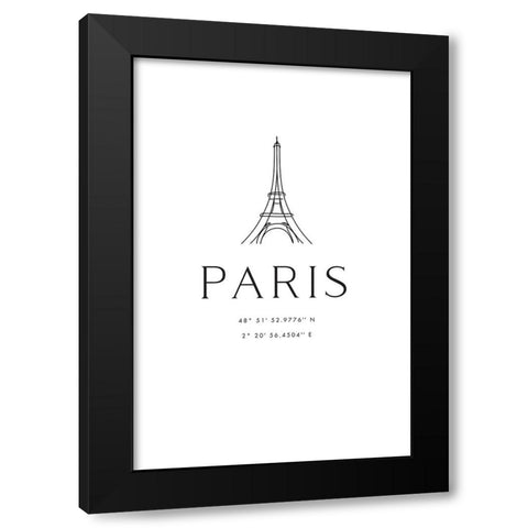 Paris coordinates Black Modern Wood Framed Art Print with Double Matting by Laiz Blursbyai, Rosana