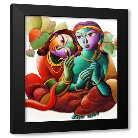 KRISHNA@16 Black Modern Wood Framed Art Print by Mukherjee, Dhananjoy