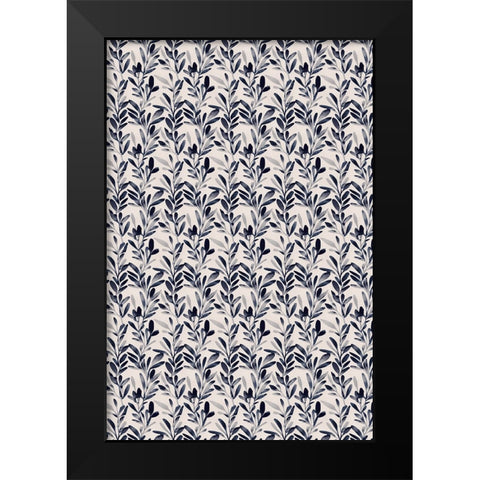 Water Color Pattern Black Modern Wood Framed Art Print by Treechild