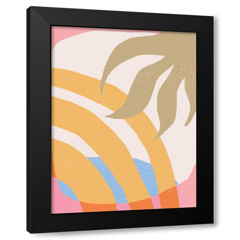 Sun and Botanics Black Modern Wood Framed Art Print by Demir, Aylin