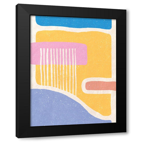 Geometrical Face Black Modern Wood Framed Art Print with Double Matting by Demir, Aylin