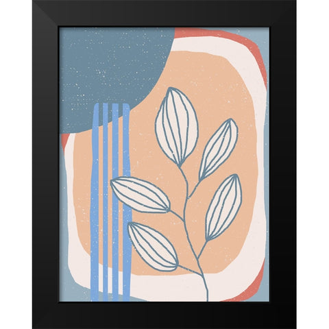 Botanical Plants and Sun Black Modern Wood Framed Art Print by Demir, Aylin