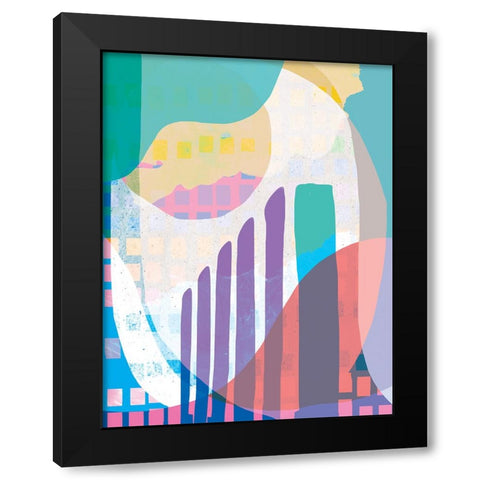Colorful City Black Modern Wood Framed Art Print by Demir, Aylin