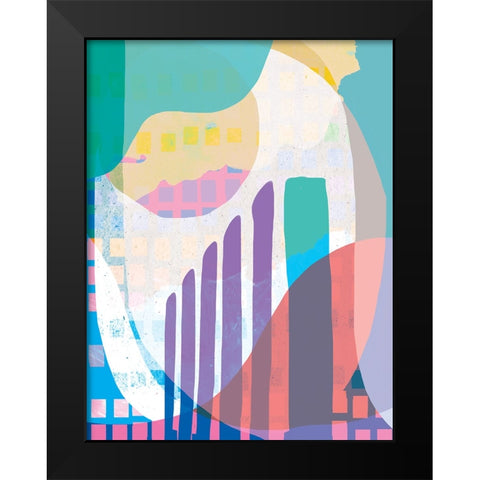 Colorful City Black Modern Wood Framed Art Print by Demir, Aylin
