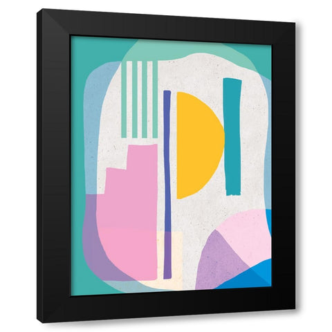 Geometrical Illusions Black Modern Wood Framed Art Print by Demir, Aylin