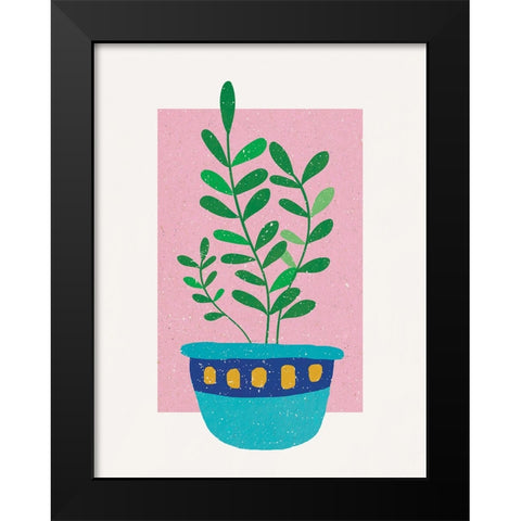 Plant in Sunset Black Modern Wood Framed Art Print by Demir, Aylin