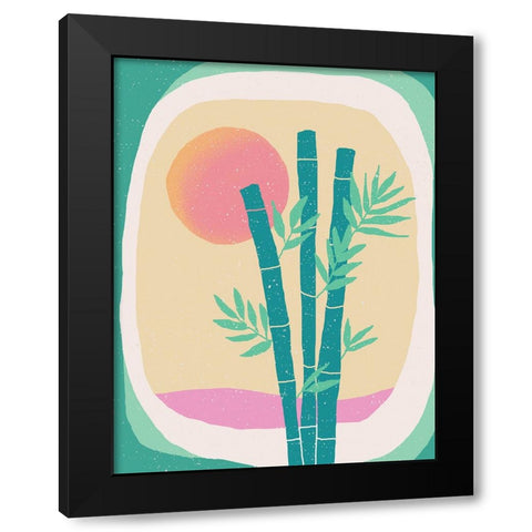 Bamboo in the Desert Black Modern Wood Framed Art Print by Demir, Aylin