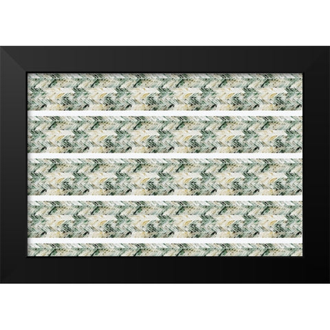 Green Beige Pattern Black Modern Wood Framed Art Print by Treechild