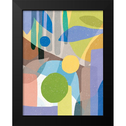 Colorful Pattern Black Modern Wood Framed Art Print by Demir, Aylin
