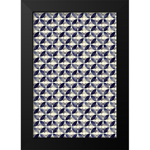 Round Watercolor Pattern Black Modern Wood Framed Art Print by Treechild