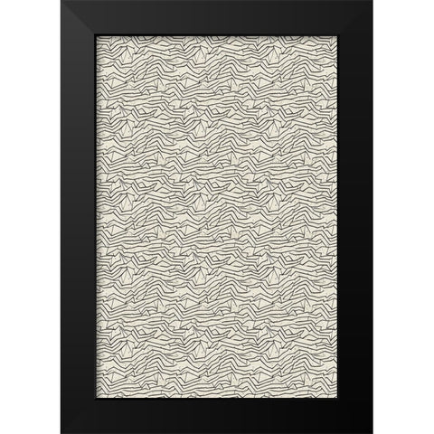 Abstract Lines Pattern Black Modern Wood Framed Art Print by Treechild