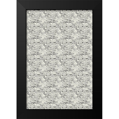 Special Line Pattern Black Modern Wood Framed Art Print by Treechild