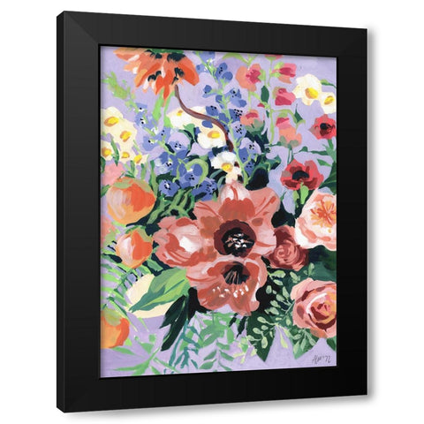 Tropical Bouqet Black Modern Wood Framed Art Print by Zwara, Ania