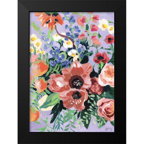 Tropical Bouqet Black Modern Wood Framed Art Print by Zwara, Ania