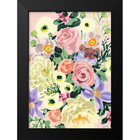 Romantic Bouqet Black Modern Wood Framed Art Print by Zwara, Ania