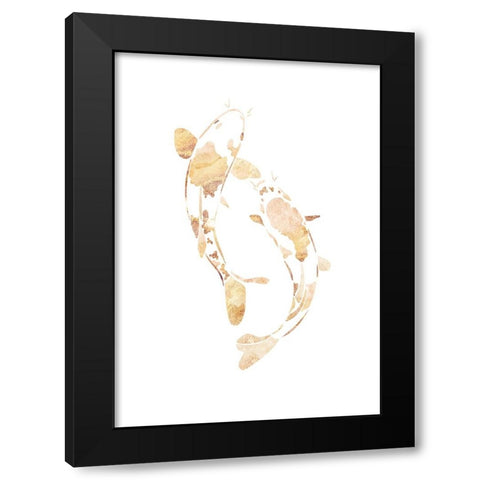 Gold koi fish silhouettes Black Modern Wood Framed Art Print by Manovski, Sarah