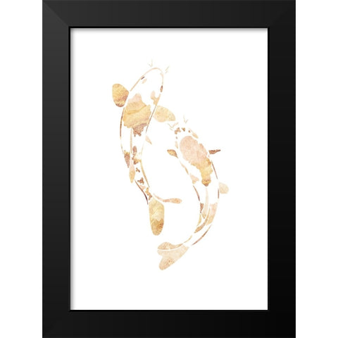 Gold koi fish silhouettes Black Modern Wood Framed Art Print by Manovski, Sarah