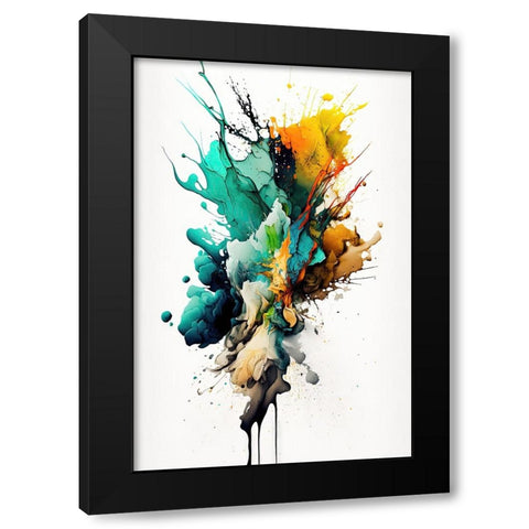 Colorful fluidity Black Modern Wood Framed Art Print with Double Matting by Mauro