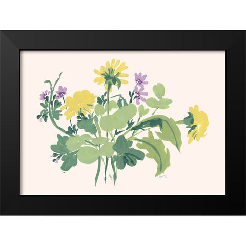 Green Meadow Bouquet Black Modern Wood Framed Art Print by Zwara, Ania