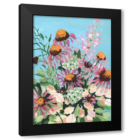 Echinacea Purpurea Black Modern Wood Framed Art Print with Double Matting by Zwara, Ania