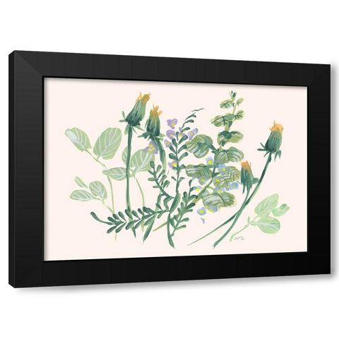 Closed Dandelions Black Modern Wood Framed Art Print with Double Matting by Zwara, Ania