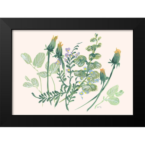 Closed Dandelions Black Modern Wood Framed Art Print by Zwara, Ania
