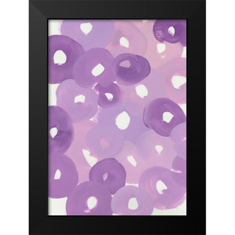 Circle Strokes Black Modern Wood Framed Art Print by Zwara, Ania