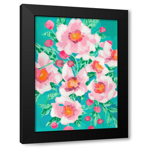 Anemones With Pink Fruits Black Modern Wood Framed Art Print with Double Matting by Zwara, Ania