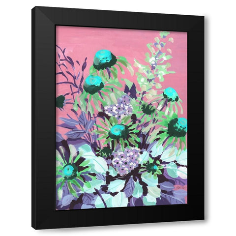 Echinacea pink sky Black Modern Wood Framed Art Print by Zwara, Ania