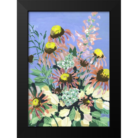 Echinacea Blue Sky Black Modern Wood Framed Art Print by Zwara, Ania