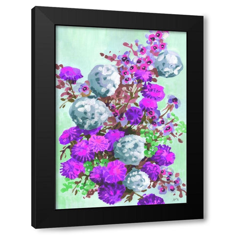 Gray Hydrangea Black Modern Wood Framed Art Print by Zwara, Ania
