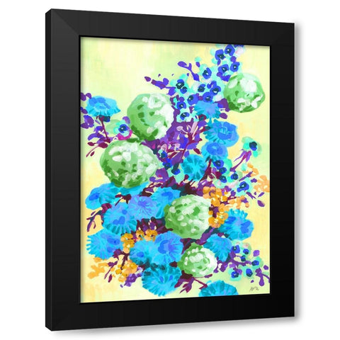 Green Hydrangea Black Modern Wood Framed Art Print by Zwara, Ania